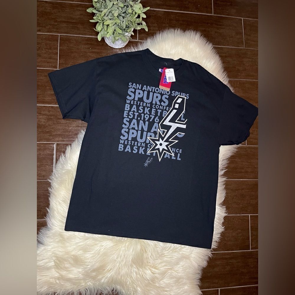 NBA San Antonio Spurs basketball black T shirt sz XL